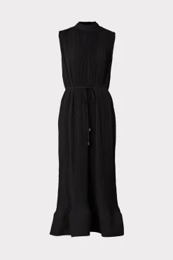 MILLY Maxi Dresses-Melina Solid Pleated Dress