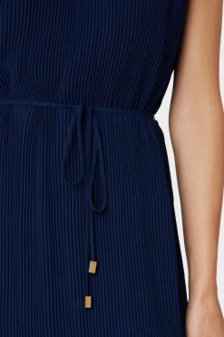 MILLY Jumpsuits & Rompers-Melina Solid Pleated Dress