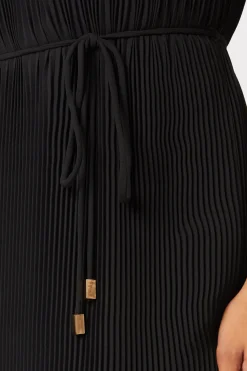 MILLY Little Black Dresses-Melina Solid Pleated Dress