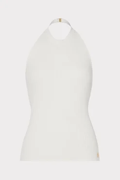 MILLY Sweaters & Knits-Metal Neck Trim Halter Top