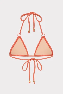 MILLY Jumpsuits & Rompers-Metallic Ring Triangle Bikini Top