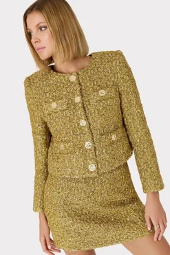 MILLY Skirts-Metallic Tweed Modern Mini Skirt