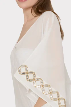 MILLY Cover-Ups-Mirrored Embroidery Caftan