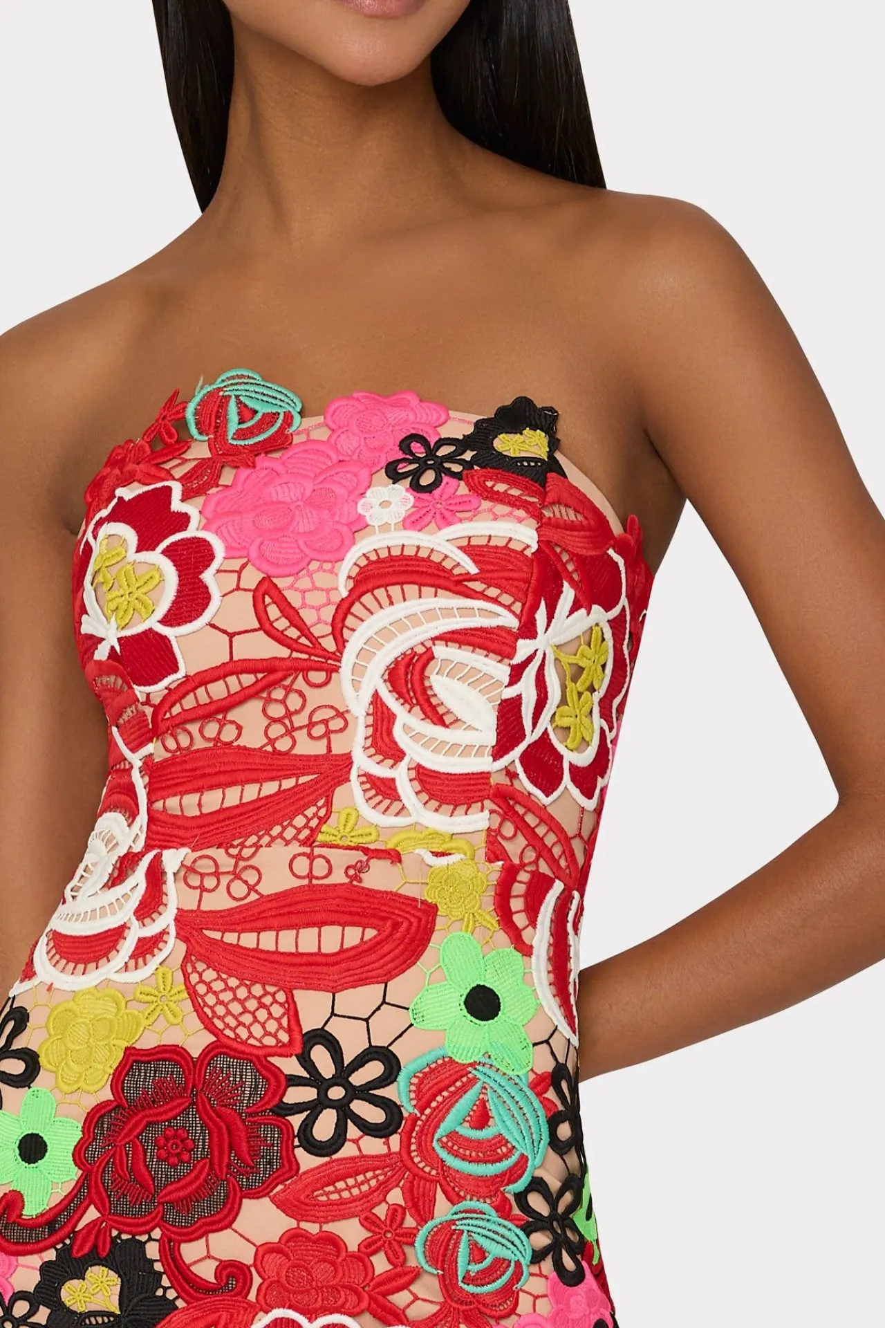 MILLY Jumpsuits & Rompers-Multi Color Lace Dress