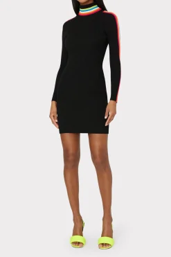 MILLY Knit Dresses-Multi Color Racer Stripe Mini Dress