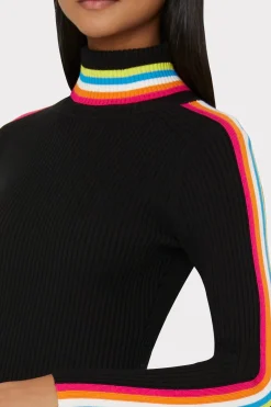 MILLY Knit Dresses-Multi Color Racer Stripe Mini Dress