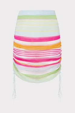 MILLY Jumpsuits & Rompers-Multi Stripe Ruched Skirt