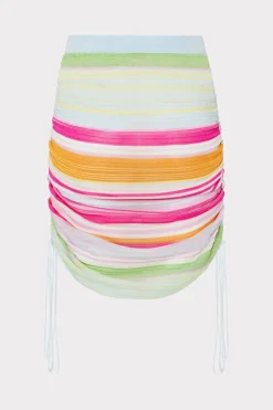 MILLY Jumpsuits & Rompers-Multi Stripe Ruched Skirt
