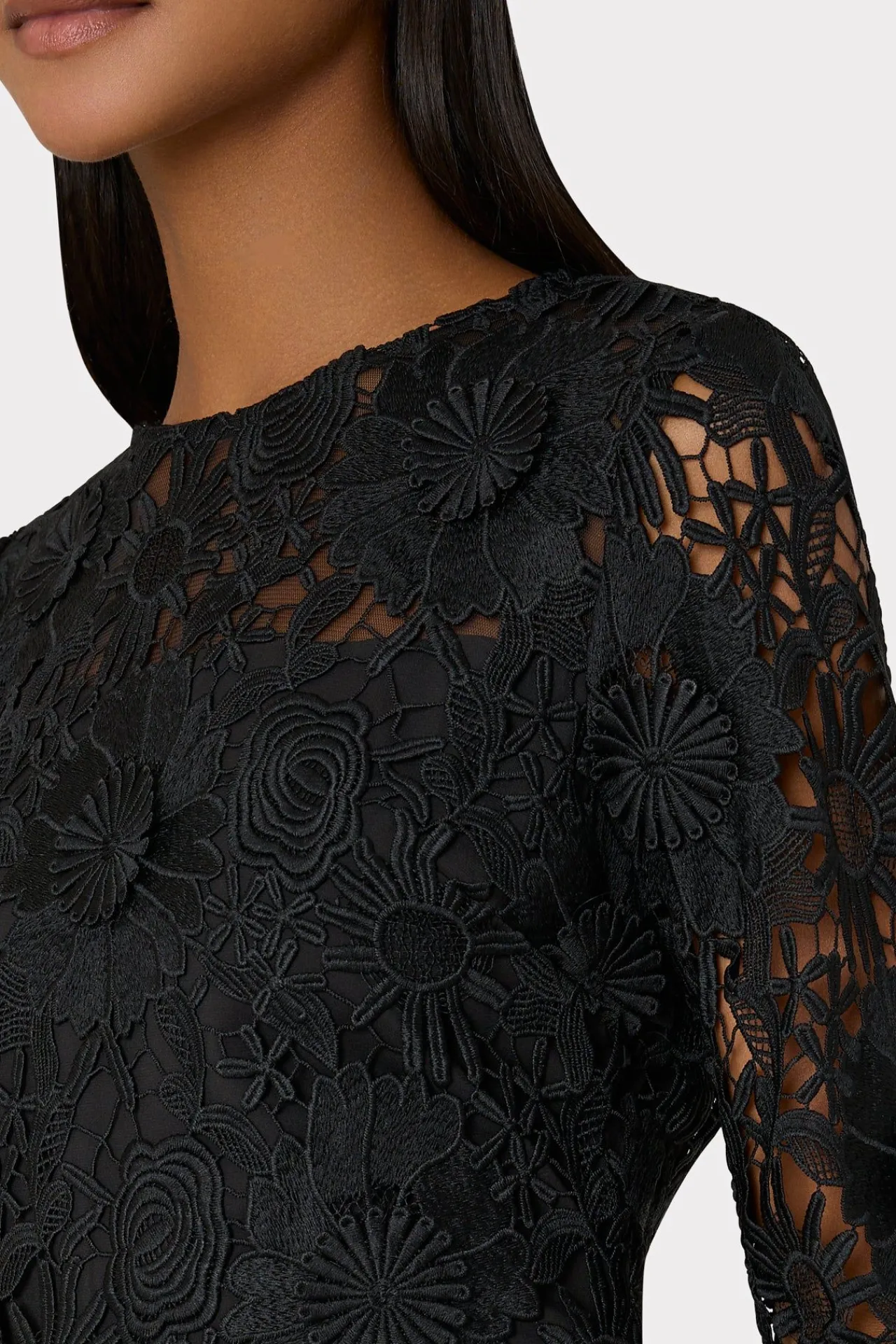 MILLY Little Black Dresses-Nessa 3D Lace Dress