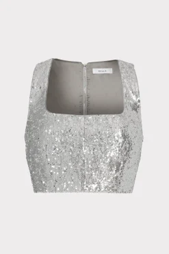 MILLY Tops-Nickie Sequins Crop Top