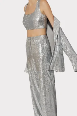 MILLY Tops-Nickie Sequins Crop Top