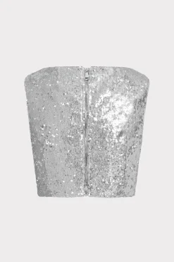 MILLY Tops-Nickie Sequins Crop Top