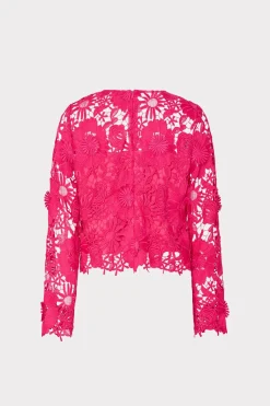 MILLY Jumpsuits & Rompers-Nori 3D Lace Shirt