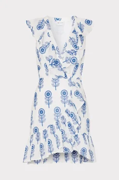 MILLY Mini Dresses-Novi Poppy Embroidery Wrap Dress