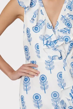 MILLY Day Dresses-Novi Poppy Embroidery Wrap Dress