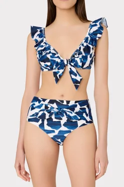 MILLY Bikinis-Ocean Puzzle Tie Bikini Bottom