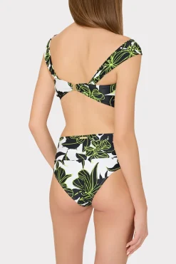 MILLY Jumpsuits & Rompers-Olivia Sea Of Petals Draped Bandeau Top