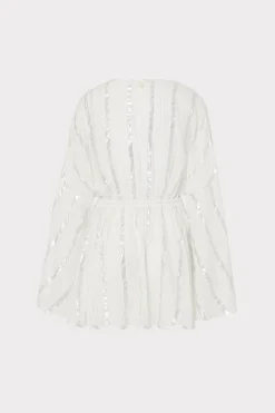 MILLY Cover-Ups-Olympia Lurex Stripe Coverup Dress