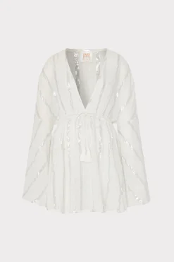 MILLY Jumpsuits & Rompers-Olympia Lurex Stripe Coverup Dress