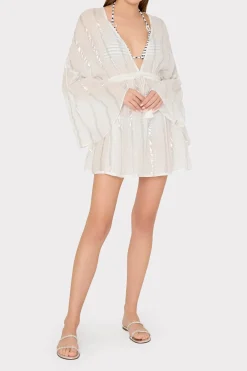 MILLY Jumpsuits & Rompers-Olympia Lurex Stripe Coverup Dress