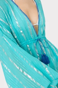 MILLY Cover-Ups-Olympia Lurex Stripe Coverup Dress