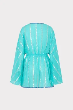 MILLY Cover-Ups-Olympia Lurex Stripe Coverup Dress