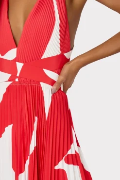 MILLY Jumpsuits & Rompers-Oria Grand Foliage Pleated Dress