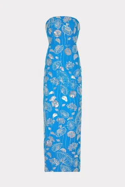 MILLY Maxi Dresses-Orion Sequin Embellished Linen Dress
