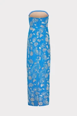 MILLY Maxi Dresses-Orion Sequin Embellished Linen Dress