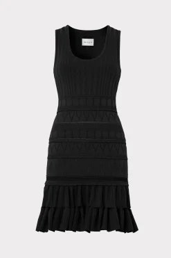 MILLY Day Dresses-Pepper Knit Ruffle Mini Dress