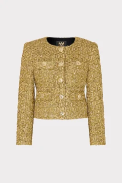 MILLY Coats & Jackets-Pheobe Metallic Tweed Jacket