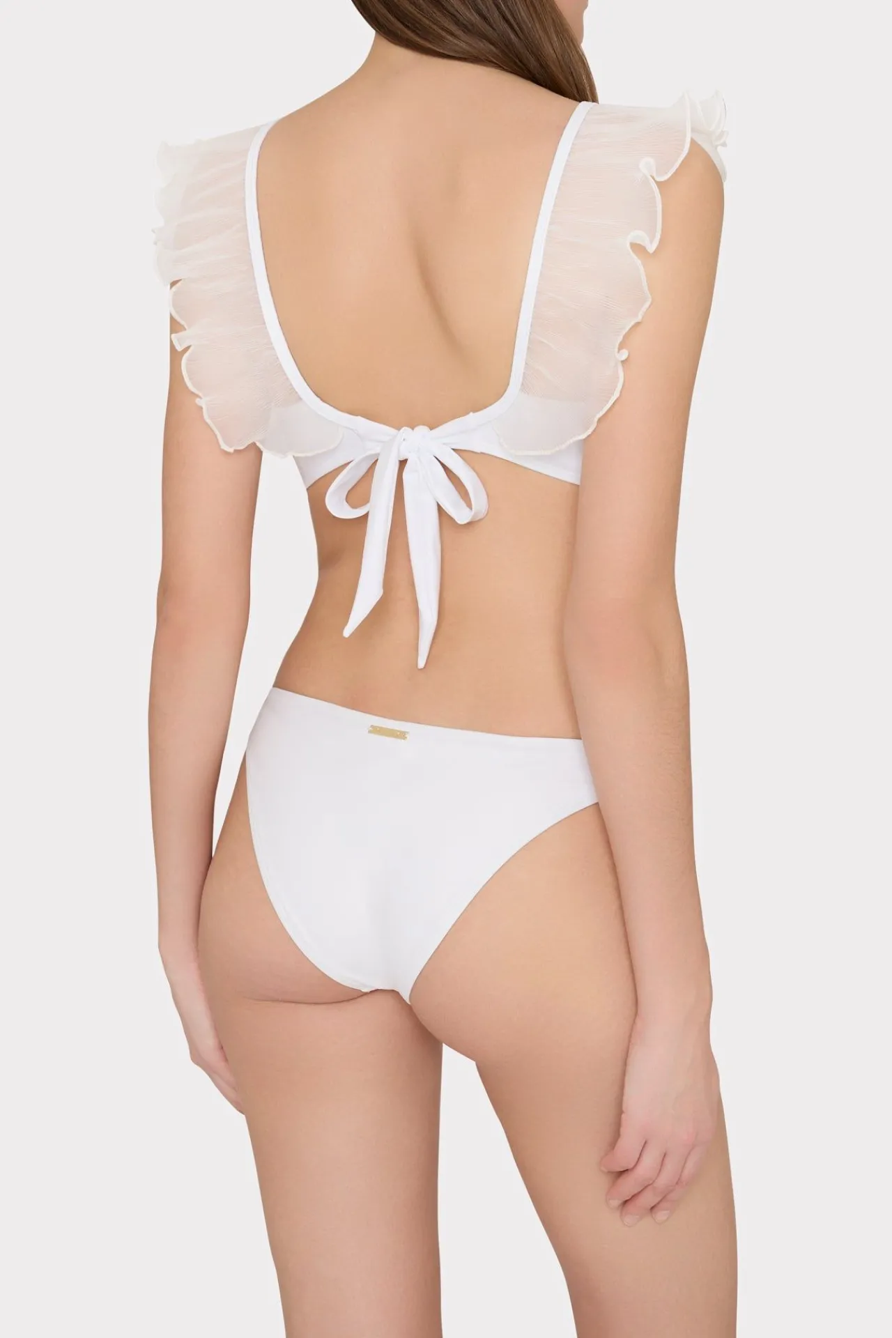 MILLY Jumpsuits & Rompers-Pleated Organza Bikini Top