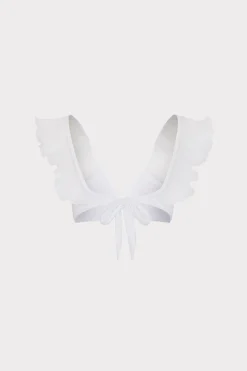 MILLY Jumpsuits & Rompers-Pleated Organza Bikini Top