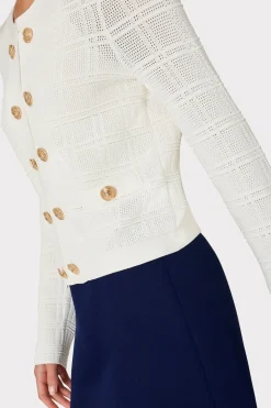 MILLY Jumpsuits & Rompers-Pointelle Textured Knit Jacket