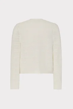 MILLY Jumpsuits & Rompers-Pointelle Textured Knit Jacket