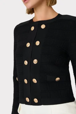 MILLY Coats & Jackets-Pointelle Textured Knit Jacket