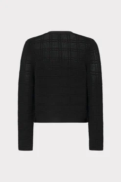 MILLY Coats & Jackets-Pointelle Textured Knit Jacket