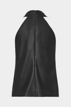 MILLY Jumpsuits & Rompers-Preston Vegan Leather Top