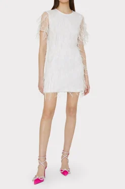 MILLY White Dresses-Rana Feather Dress