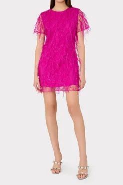 MILLY Pink Dresses-Rana Feather Dress