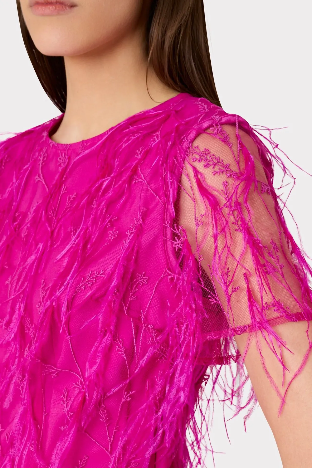 MILLY Pink Dresses-Rana Feather Dress