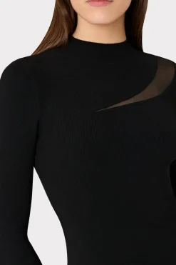 MILLY Sweaters & Knits-Ren Sheer Cut Out Mini Dress