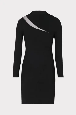 MILLY Knit Dresses-Ren Sheer Cut Out Mini Dress