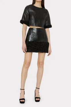 MILLY Skirts-Rochelle Crinkle Vegan Leather Skirt
