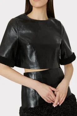 MILLY Skirts-Rochelle Crinkle Vegan Leather Skirt