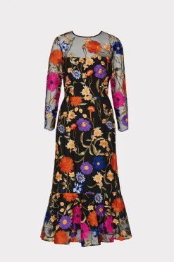 MILLY Guest Of Dresses-Rosalind Fall Foliage Embroidery Dress