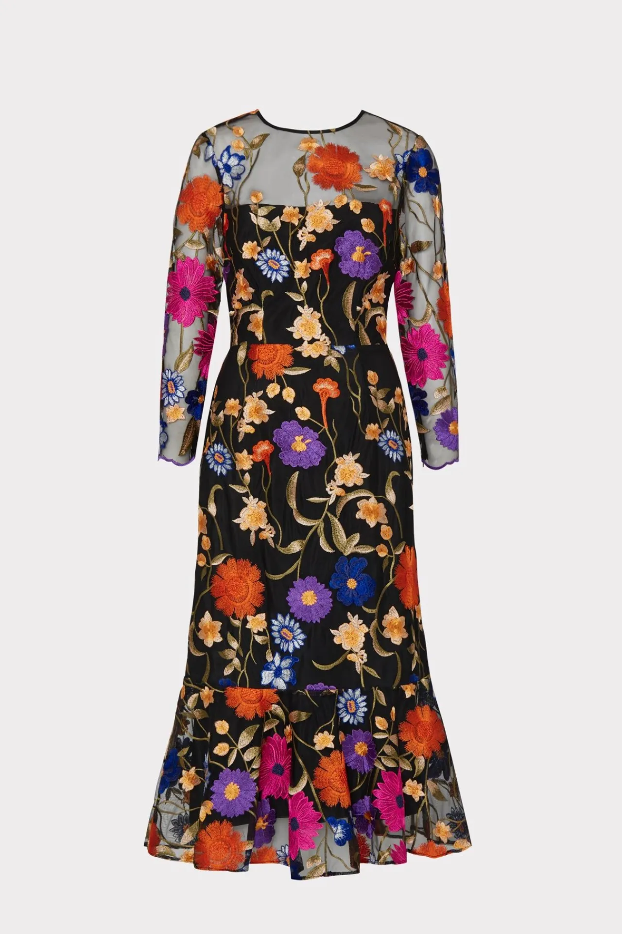 MILLY Guest Of Dresses-Rosalind Fall Foliage Embroidery Dress