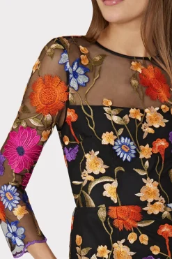 MILLY Guest Of Dresses-Rosalind Fall Foliage Embroidery Dress