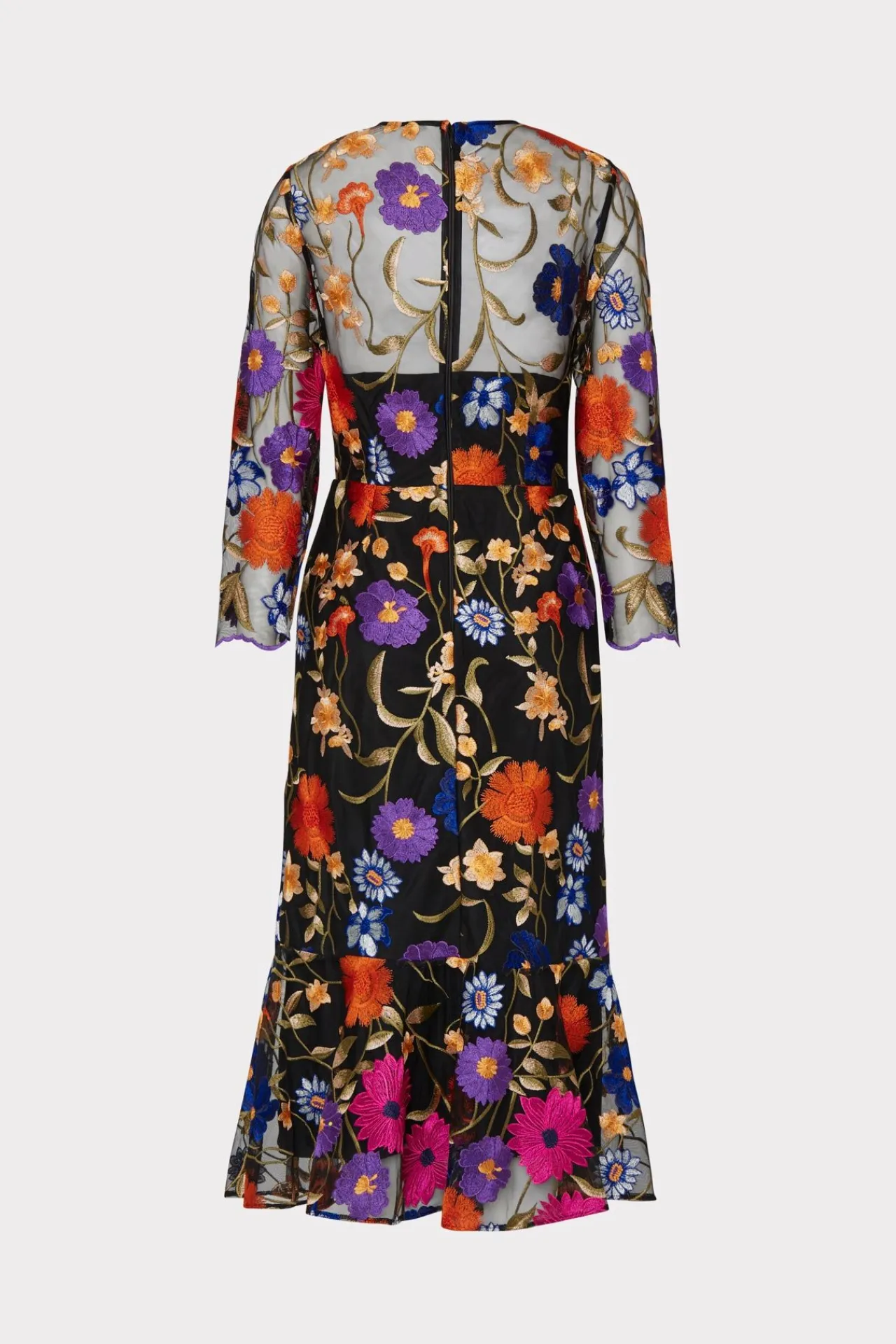 MILLY Guest Of Dresses-Rosalind Fall Foliage Embroidery Dress