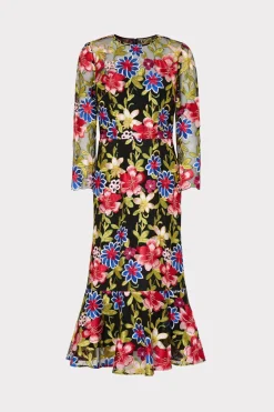 MILLY Cocktail Dresses-Rosalind Floral Embroidery Dress